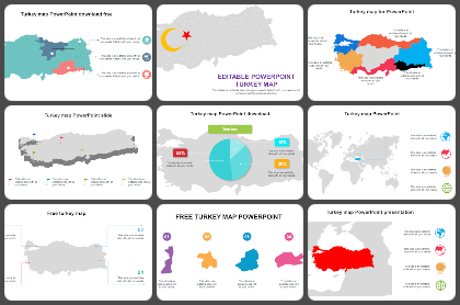 Turkey map Powerpoint Templates
